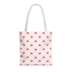 Heart Pattern Tote Bag — Pink Red Valentine Shopper