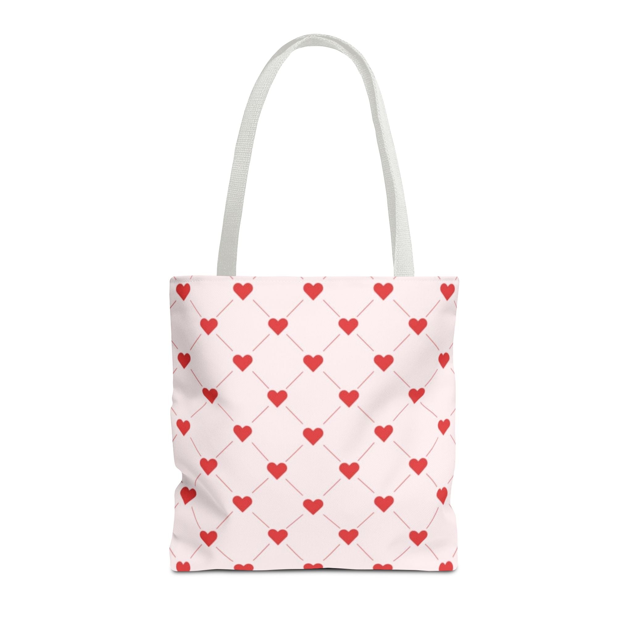 Heart Pattern Tote Bag — Pink Red Valentine Shopper