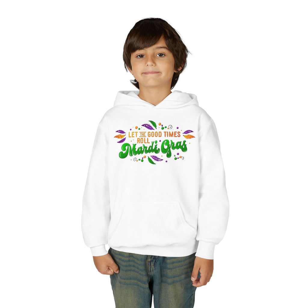 Mardi Gras Youth Hoodie - "Let the Good Times Roll" Celebration Pullover