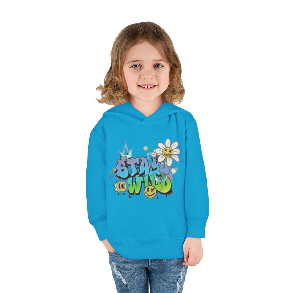 Toddler Hoodie — 'Stay Wild' Graffiti Daisy Pullover