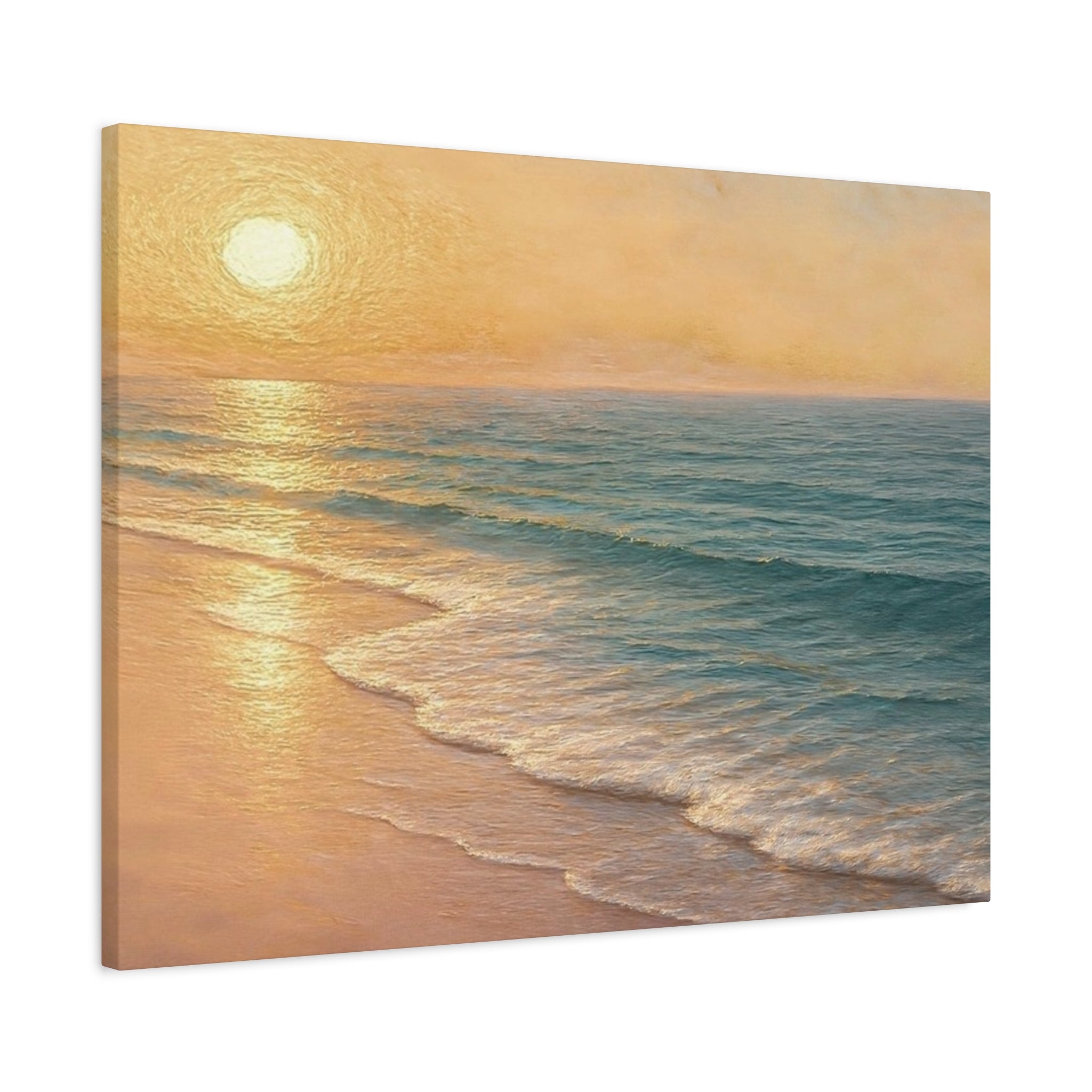 Sunset Beach Canvas Print — Seaside Wall Art Matte Stretched 1.25"