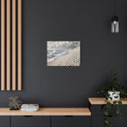 Coastal Serenity Matte Canvas Wall Art — Ocean Waves & Sandy Footprints