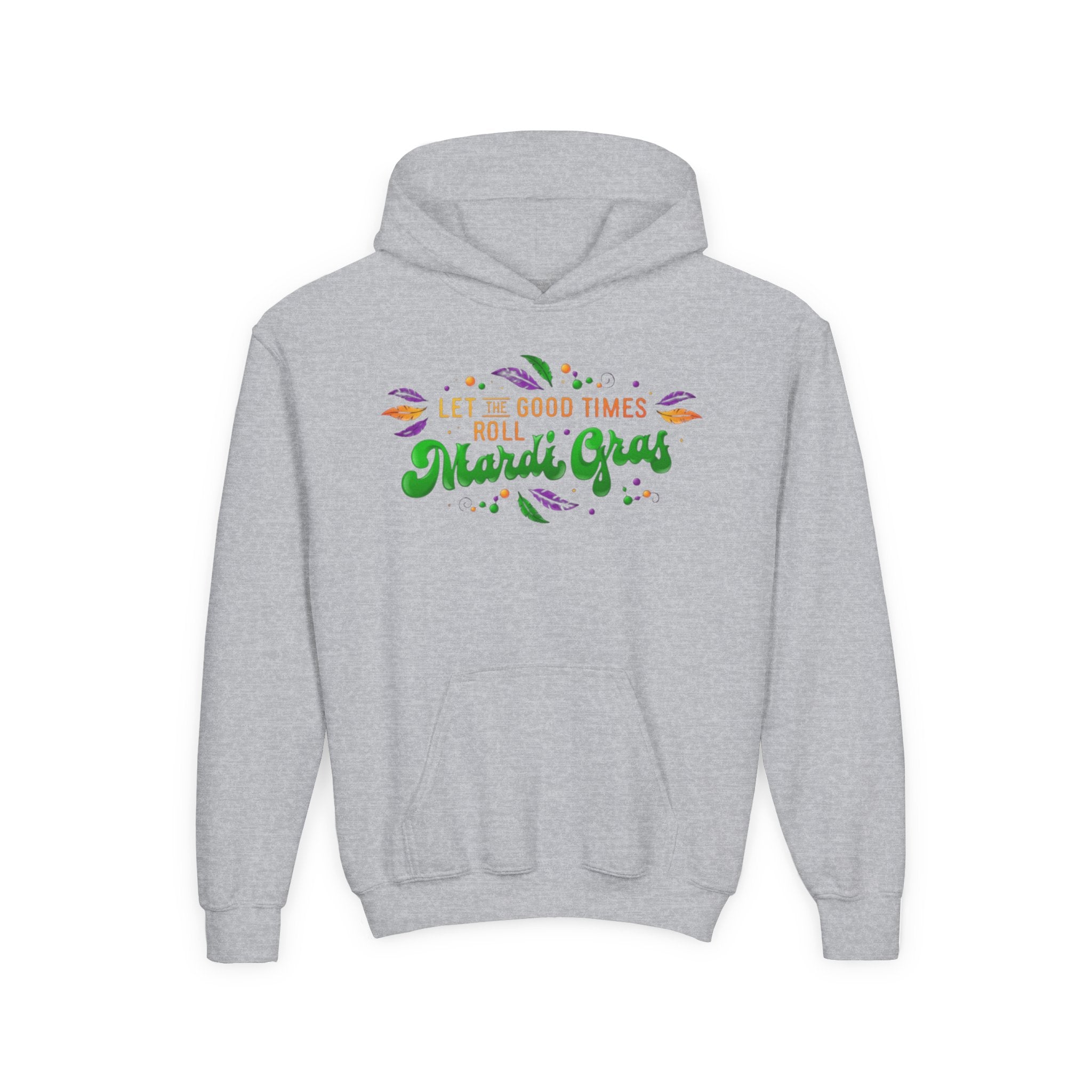 Mardi Gras Youth Hoodie - "Let the Good Times Roll" Celebration Pullover