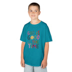 Kids Tee — "God Is Good All The Time" Colorful Faith Graphic
