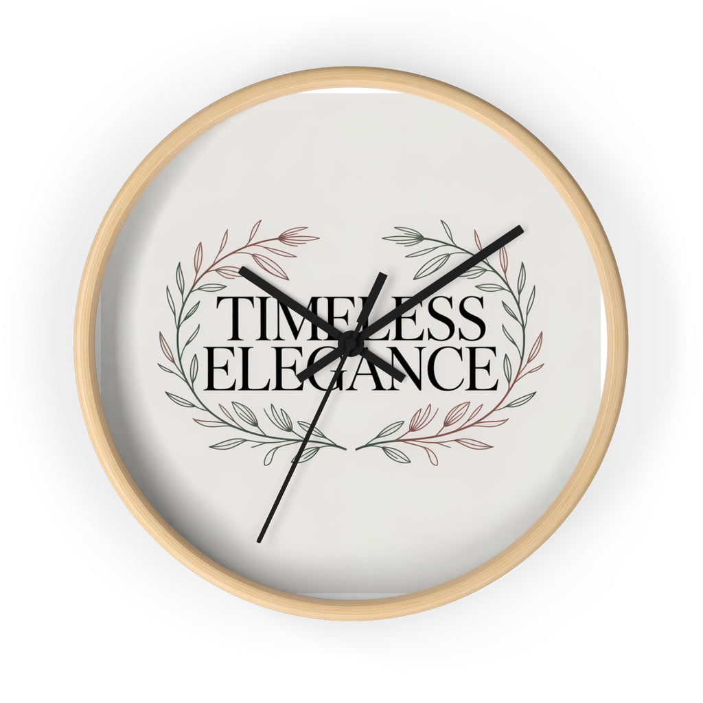 Timeless Elegance Wall Clock — Botanical Wreath Decorative Clock