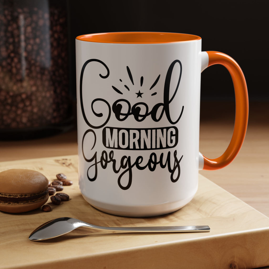 Good Morning Gorgeous Accent Coffee Mug – 11/15oz Pink Interior