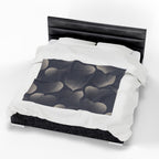 Velveteen Plush Blanket — Cozy Shadow Heart Pattern Throw
