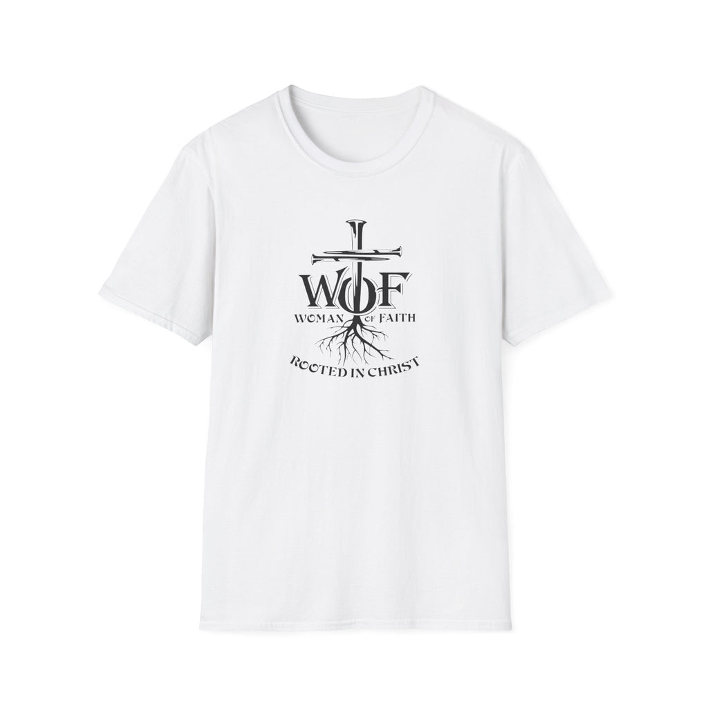 Faith T-Shirt - "WOF Woman of Faith Rooted in Christ" Christian Tee