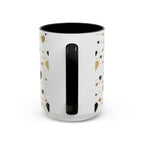Heart Garland Accent Coffee Mug — Pink & Gold Valentine Ceramic