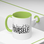 Be Kind To Yourself Accent Coffee Mug — Motivational Self-Care Tea Cup (11/15 oz)
