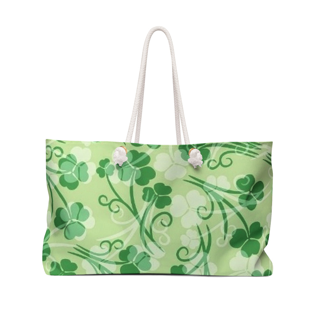 Shamrock Weekender Bag — Green Clover Travel Tote for St. Patrick’s Day