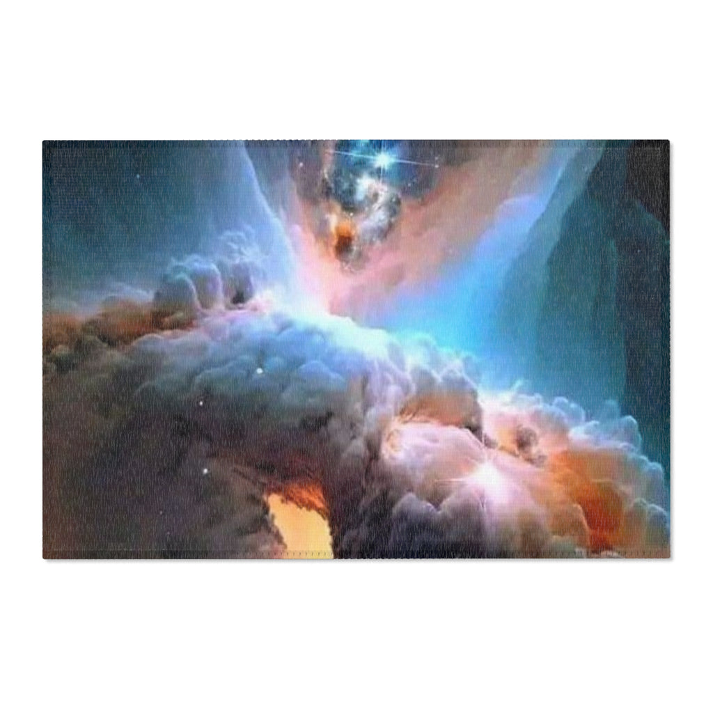 Cosmic Nebula Area Rug — Galactic Cloudscape Floor Accent