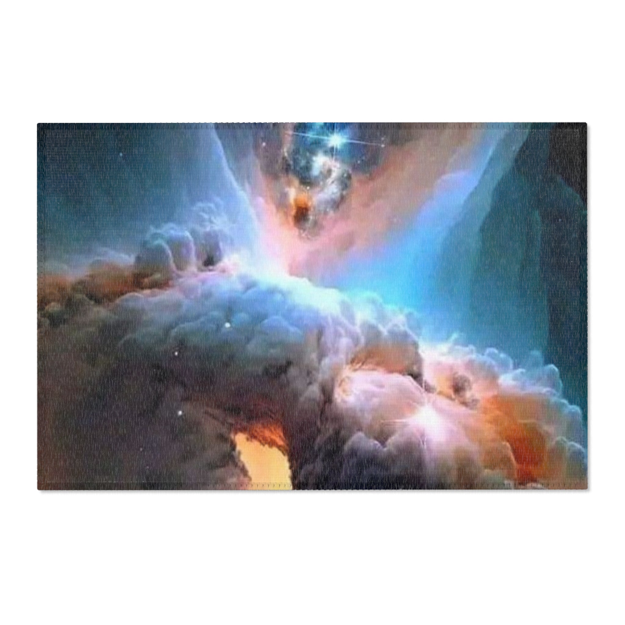 Cosmic Nebula Area Rug — Galactic Cloudscape Floor Accent