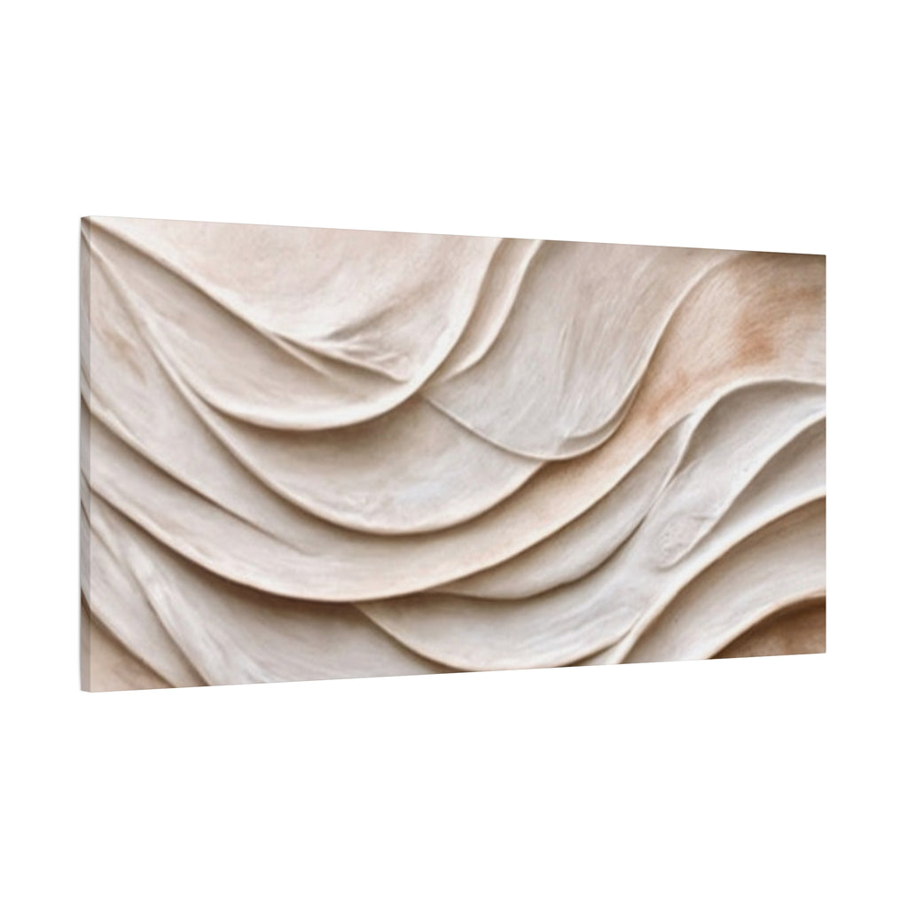 Neutral Abstract Wave Texture Matte Canvas Wall Art