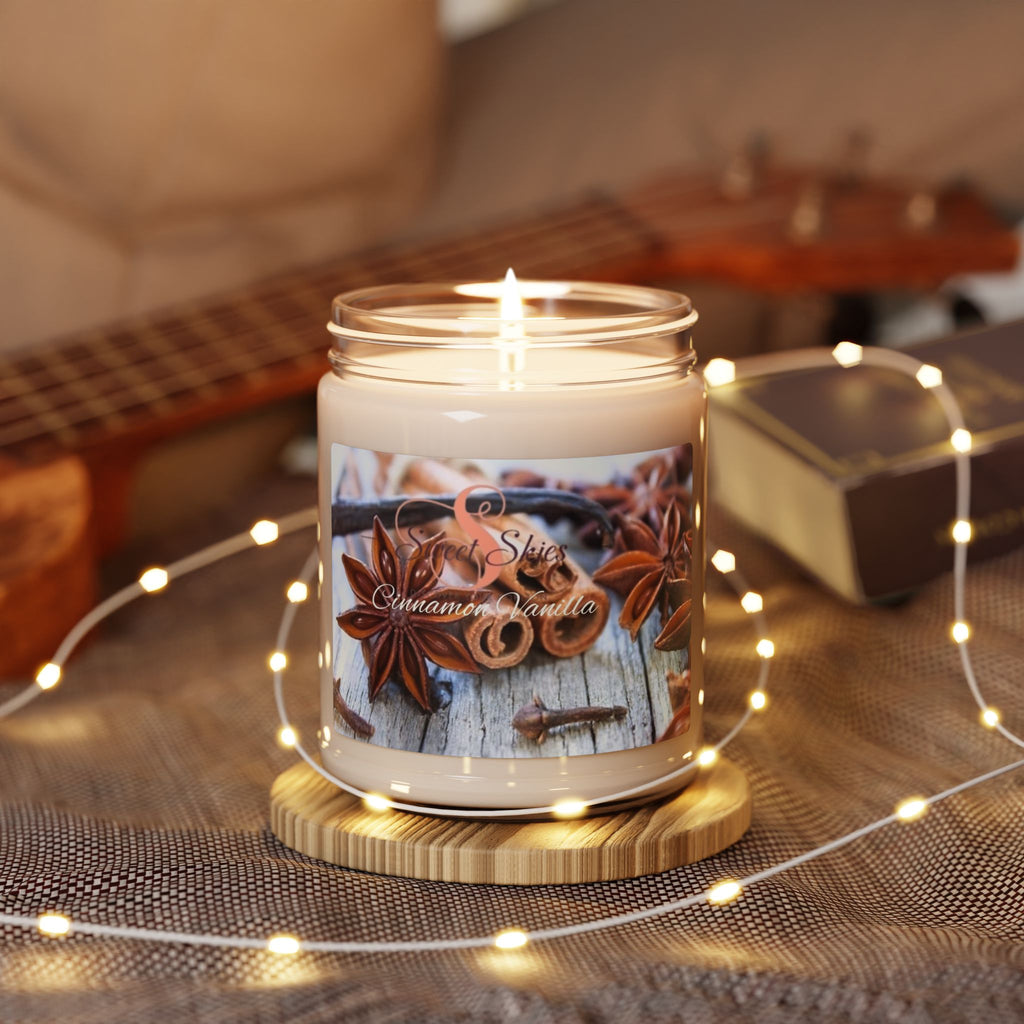 Cinnamon Vanilla Soy Candle — 9oz Scented Jar (Warm Spiced Aromas)