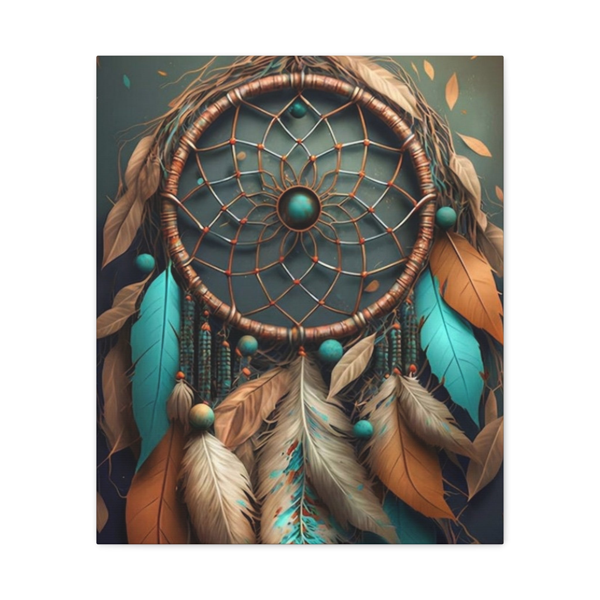 Dreamcatcher Wall Canvas – Boho Feather Art Print