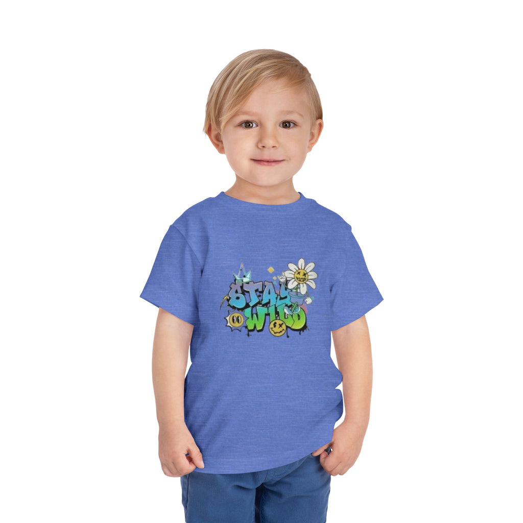 Toddler Tee - "Stay Wild" Graffiti Daisy Cute Kids T-Shirt