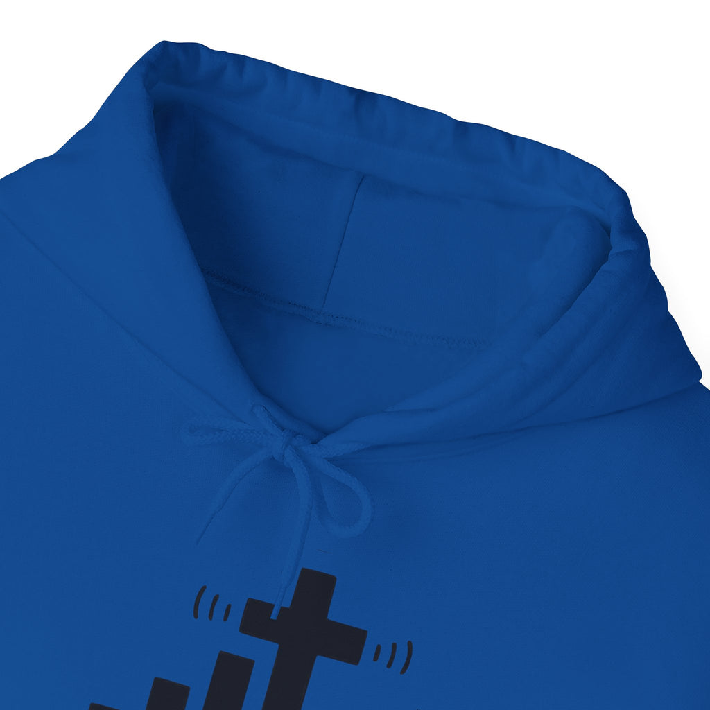 Christian Faith Hoodie — "Get Connected" Signal Bars Cross Design