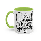 Good Morning Gorgeous Accent Coffee Mug – 11/15oz Pink Interior