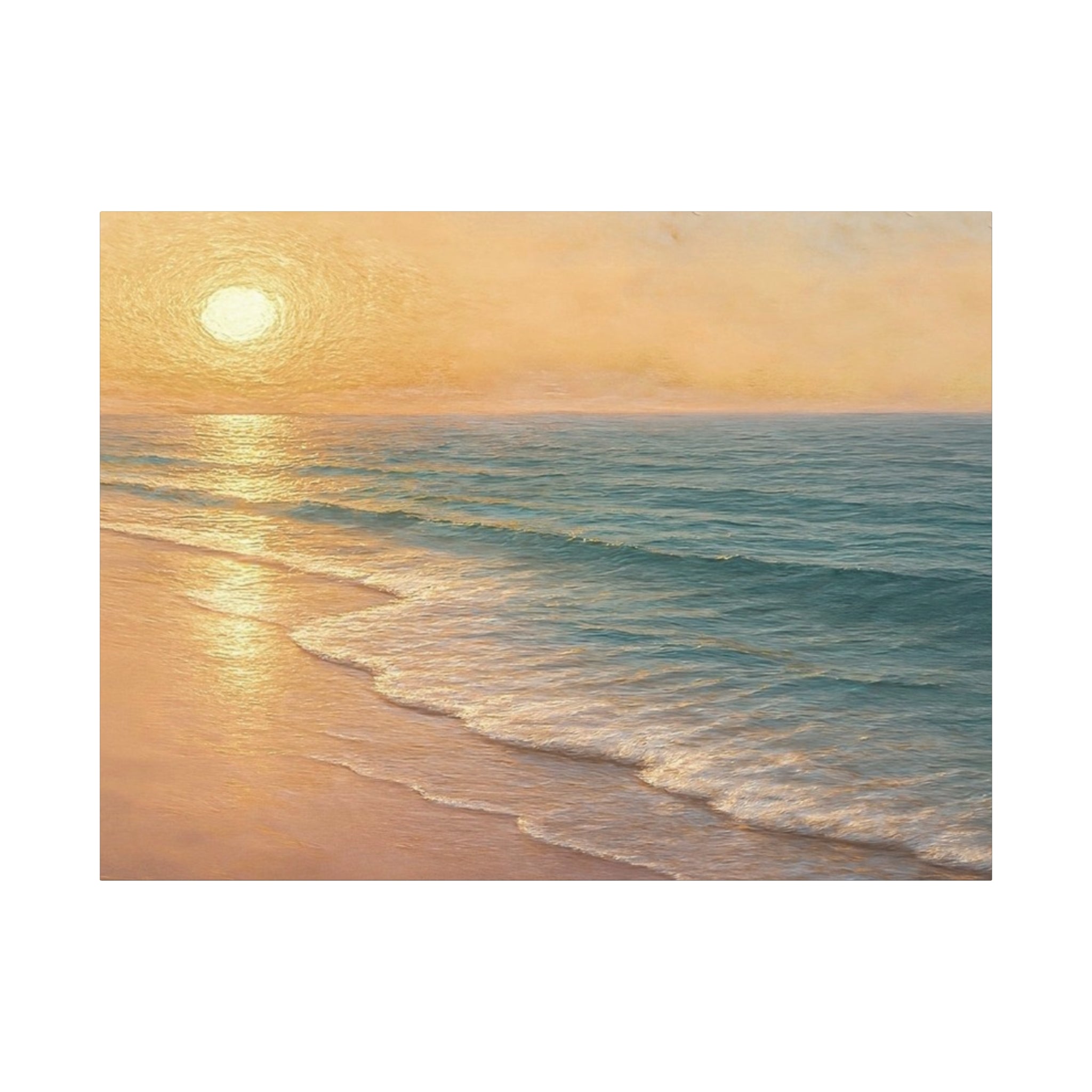 Sunset Beach Canvas Print — Seaside Wall Art Matte Stretched 1.25"