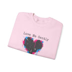 Love Me Gently Grunge Heart Sweatshirt | punk heart design, distressed love