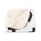 Black & White XOXO Hearts Sherpa Fleece Blanket — Cozy Plush Throw for Living Room, Gifts & Valentine’s Day