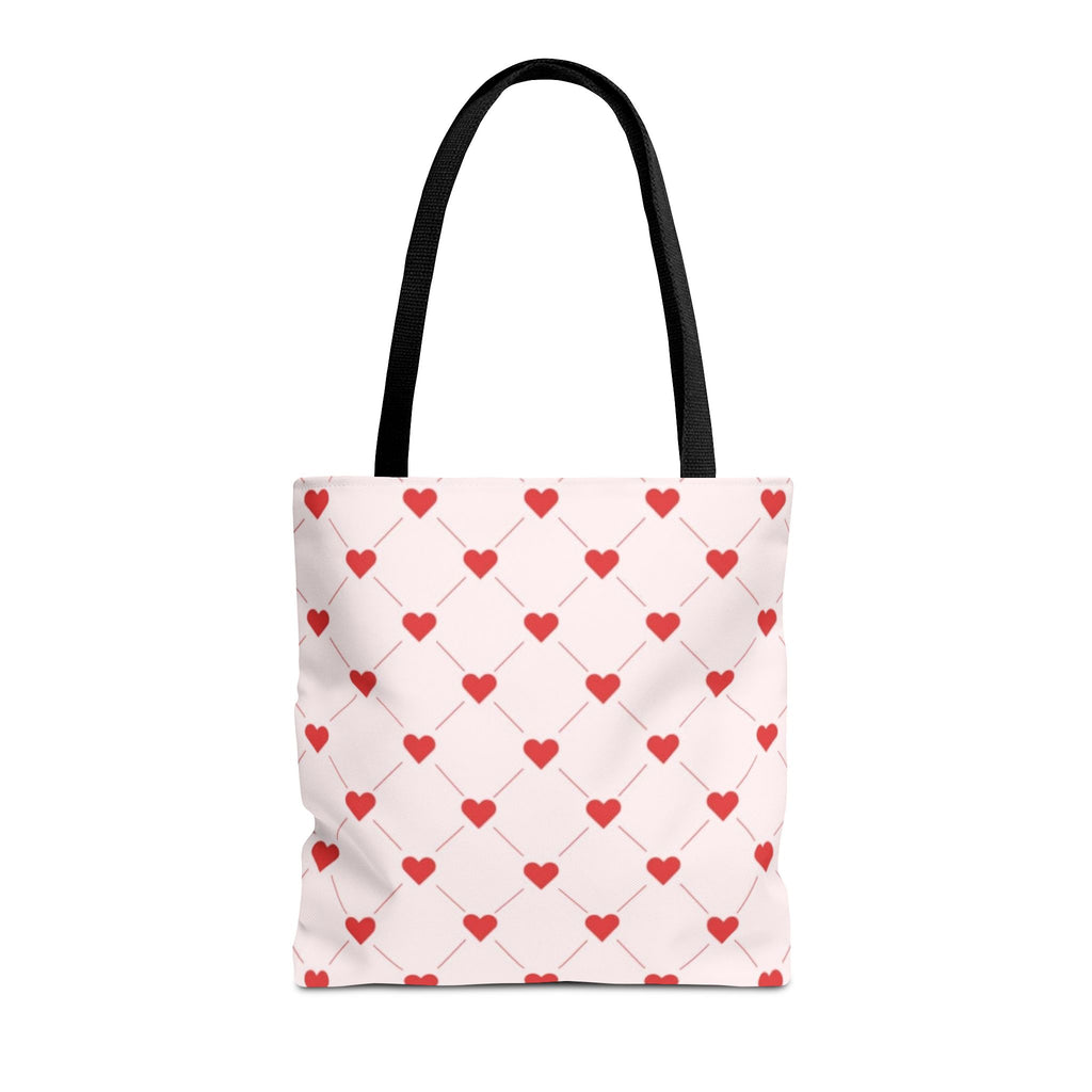 Heart Pattern Tote Bag — Pink Red Valentine Shopper