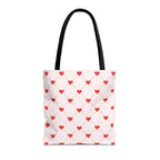 Heart Pattern Tote Bag — Pink Red Valentine Shopper
