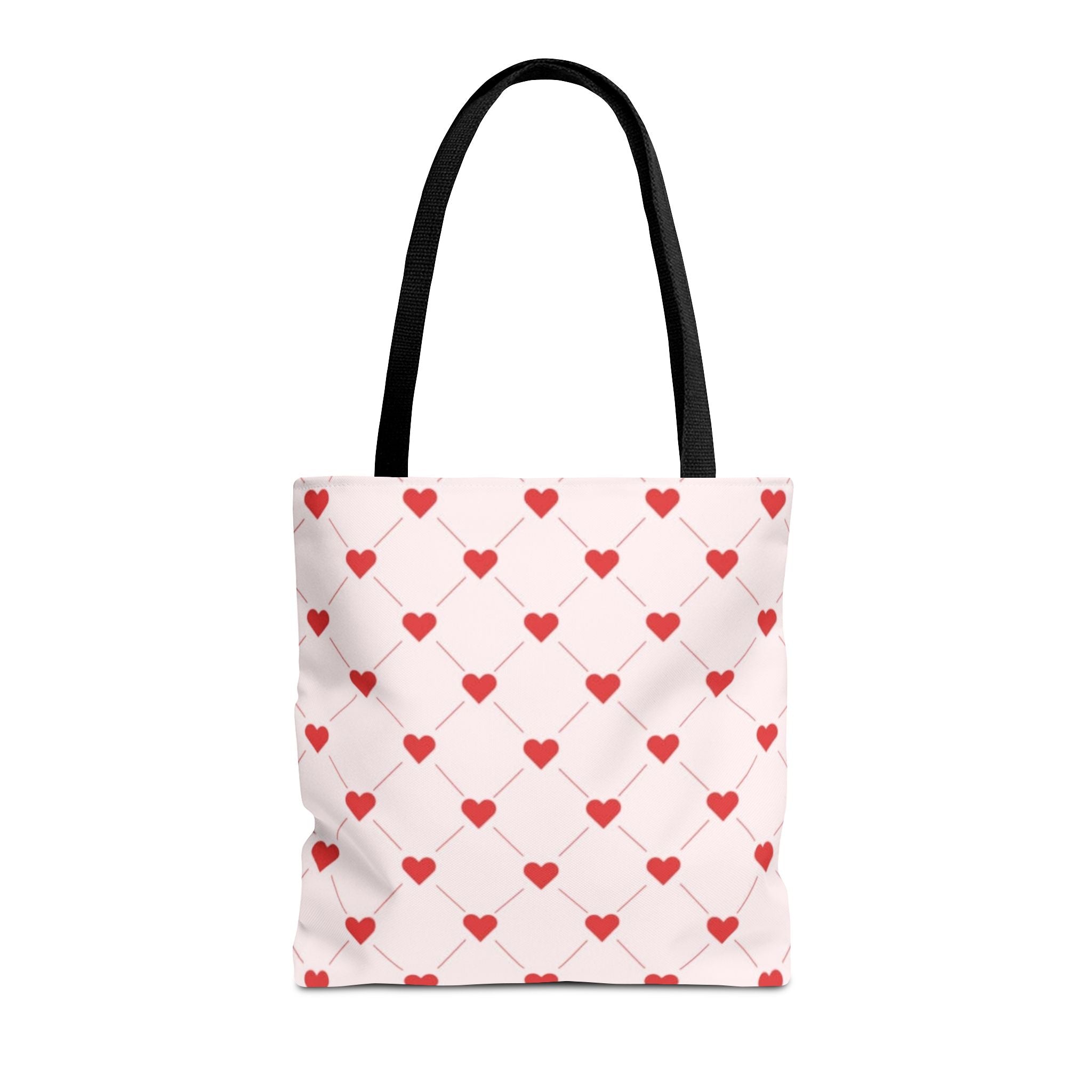 Heart Pattern Tote Bag — Pink Red Valentine Shopper