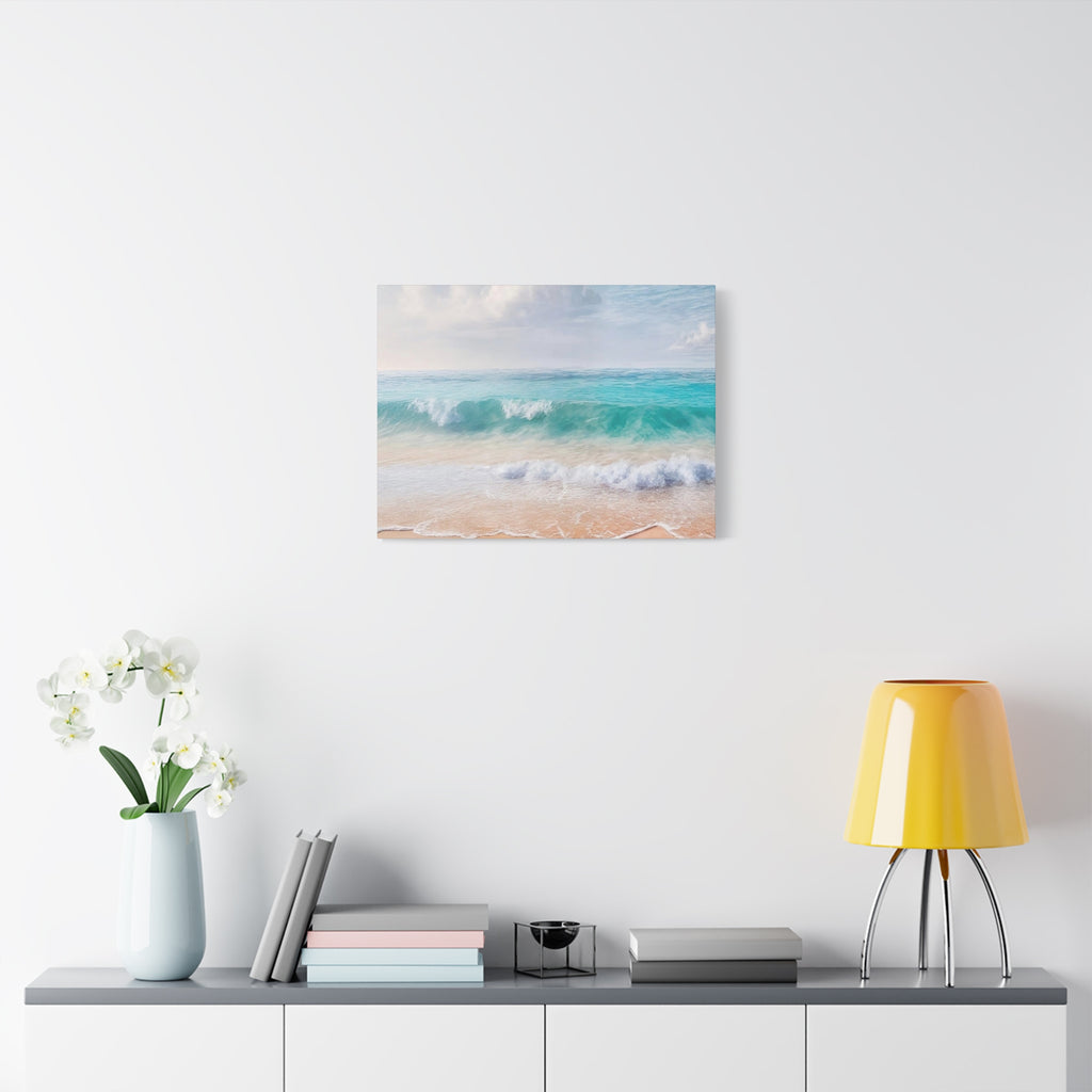 Seaside Waves Matte Canvas Print — Tranquil Beach Wall Art, Stretched 1.25"