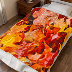 Autumn Fall Leaves Velveteen Plush Blanket