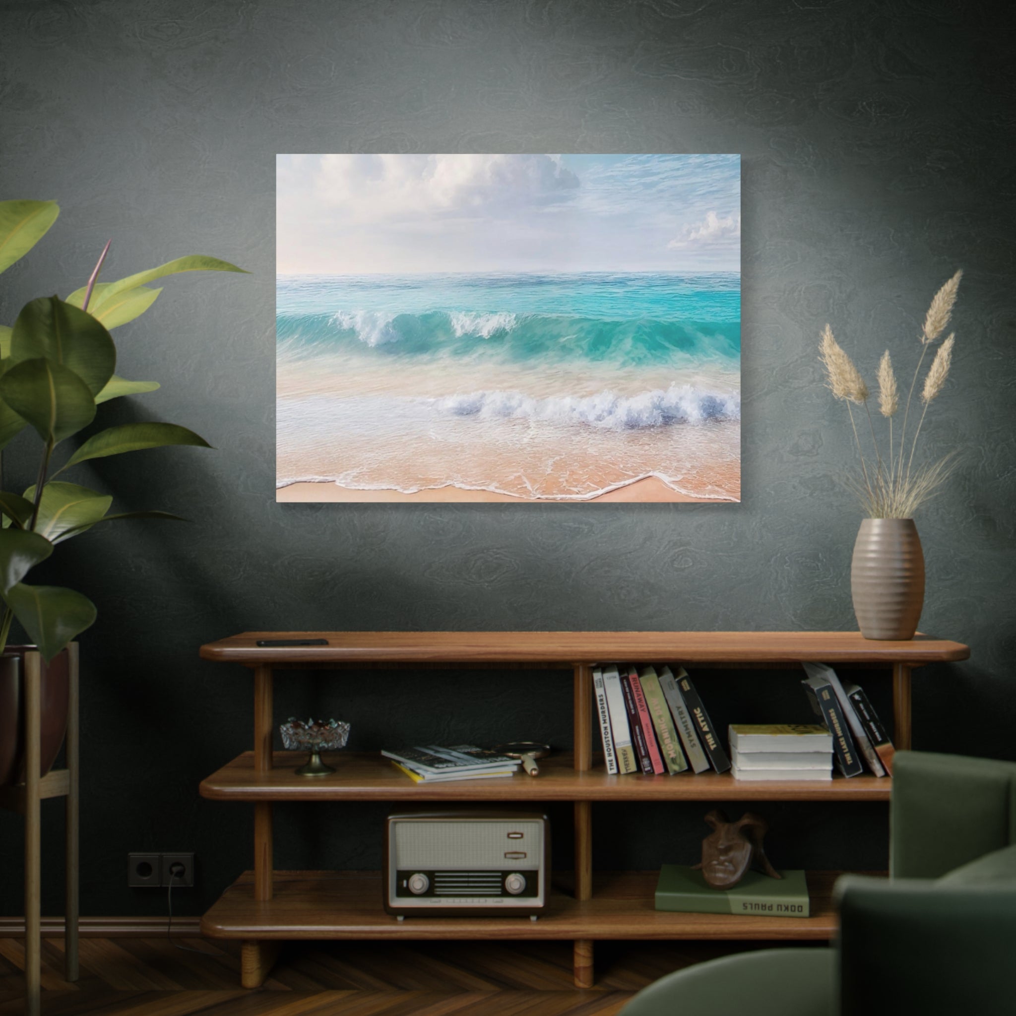 Seaside Waves Matte Canvas Print — Tranquil Beach Wall Art, Stretched 1.25"