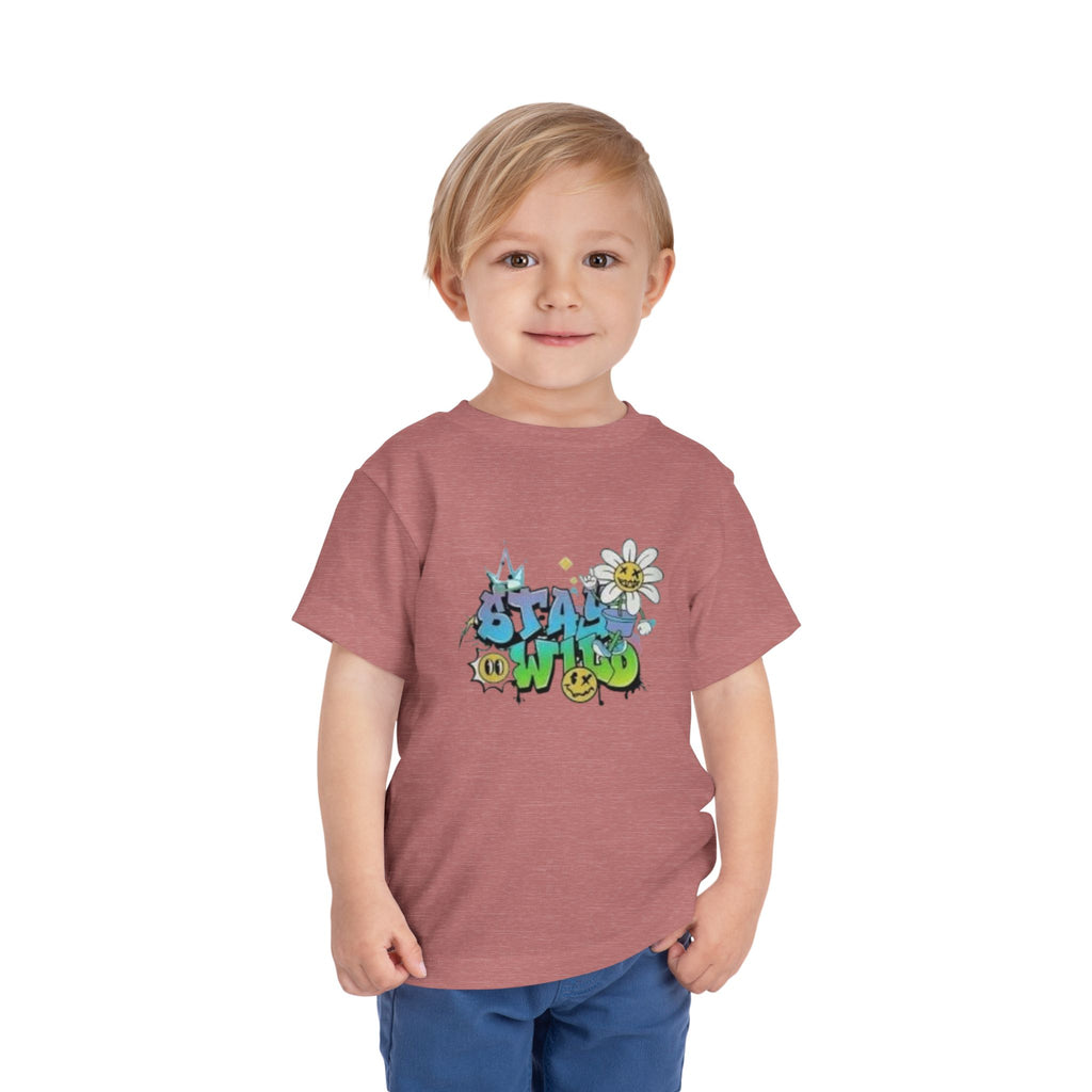 Toddler Tee - "Stay Wild" Graffiti Daisy Cute Kids T-Shirt