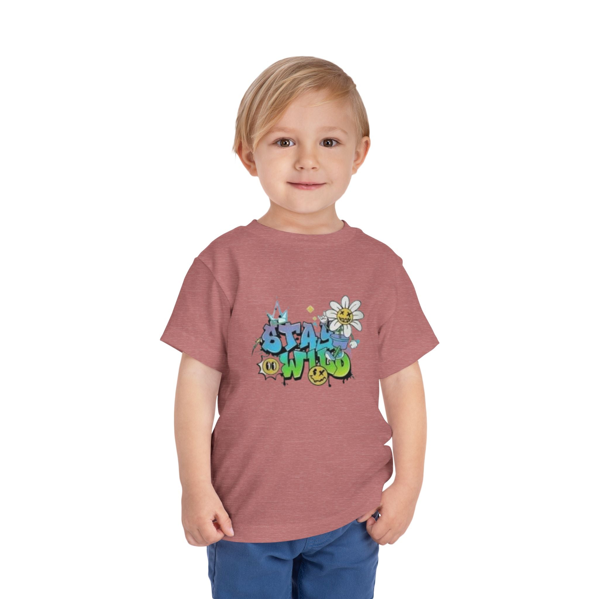 Toddler Tee - "Stay Wild" Graffiti Daisy Cute Kids T-Shirt