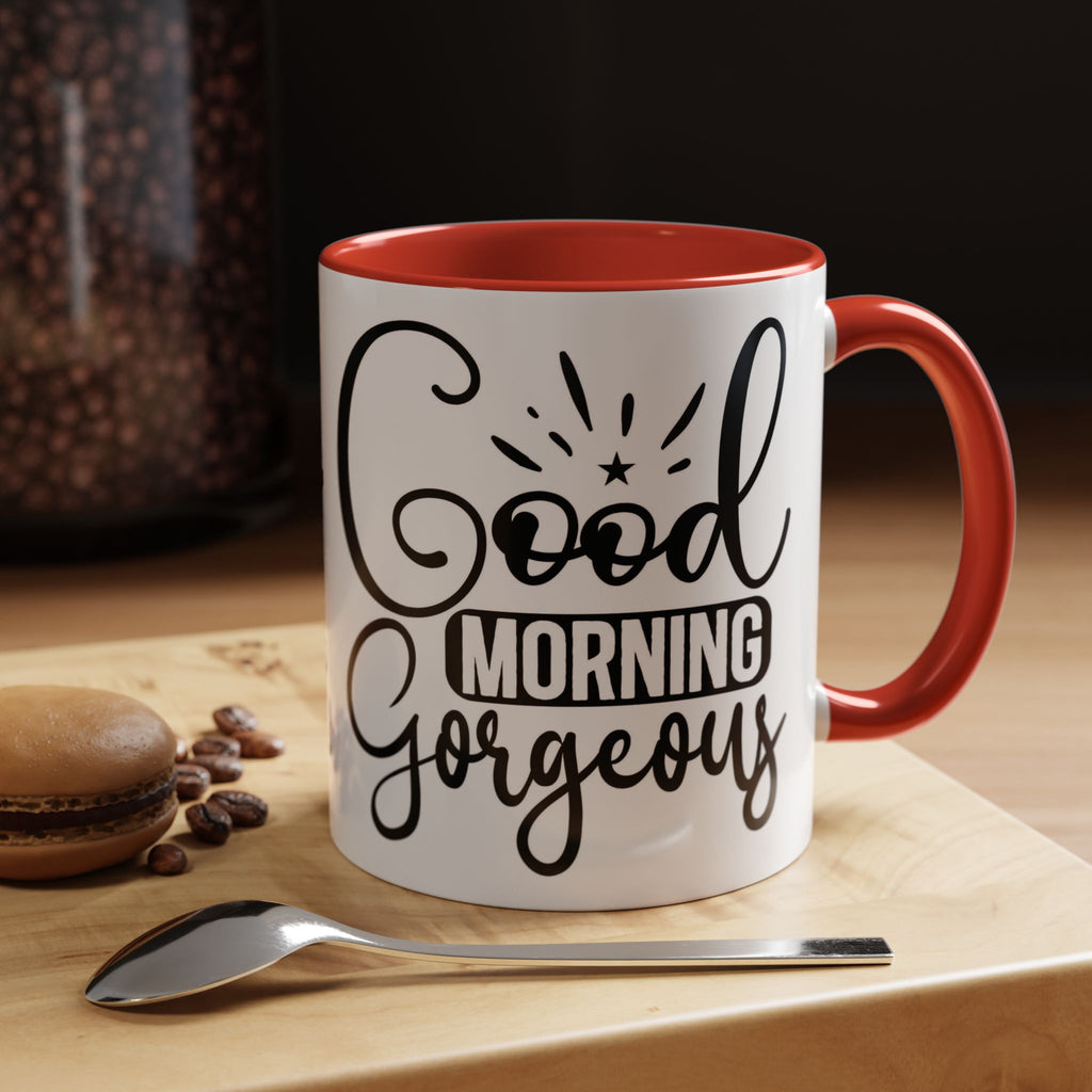 Good Morning Gorgeous Accent Coffee Mug – 11/15oz Pink Interior