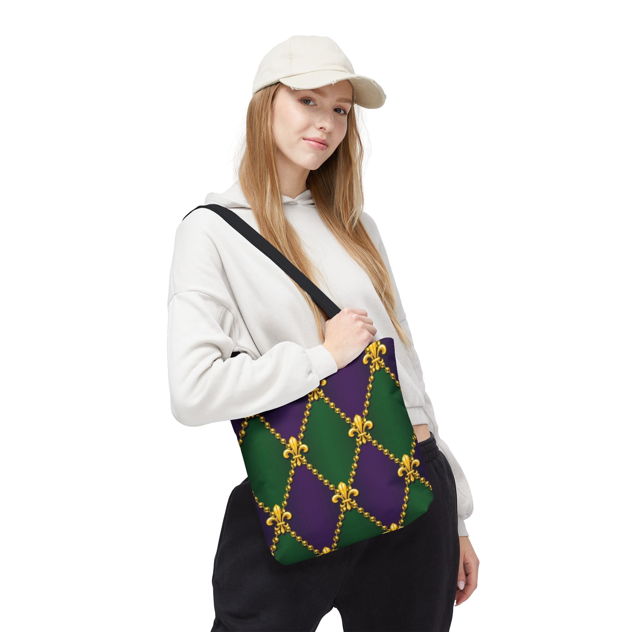 Mardi Gras Fleur-de-Lis Diamond Tote
