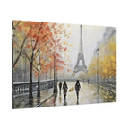 Paris Eiffel Tower Autumn Street Matte Canvas Wall Art, Stretched 1.25"