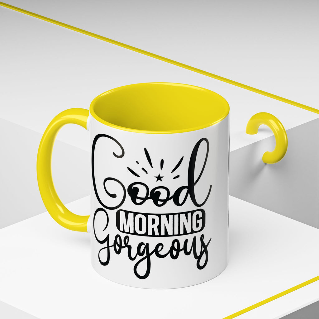 Good Morning Gorgeous Accent Coffee Mug – 11/15oz Pink Interior