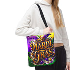 Mardi Gras Tote Bag — Colorful Carnival Mask & Beads Festival Tote