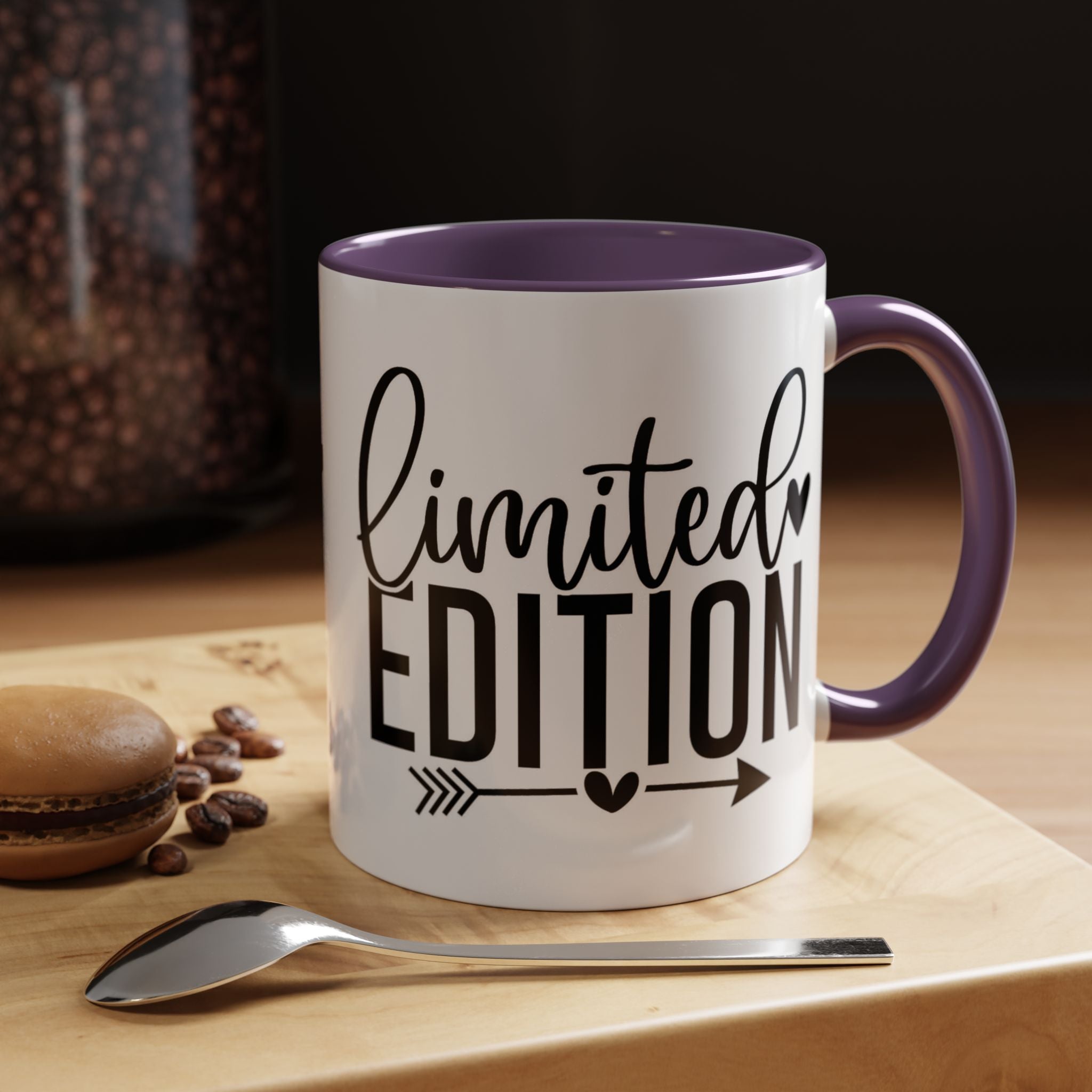 Limited Edition Accent Coffee Mug — Pink Interior, 'Limited Edition' Graphic (11/15oz)