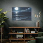 Moonlit Ocean Canvas Wall Art — Serene Night Seascape Matte Stretched Print