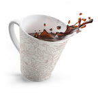 Floral Latte Mug — Soft Pink Hand-Drawn Flower Pattern Coffee Cup
