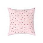 Heart Confetti Square Pillow — Pink Decorative Throw Pillow for Valentine’s Day & Romantic Home Decor