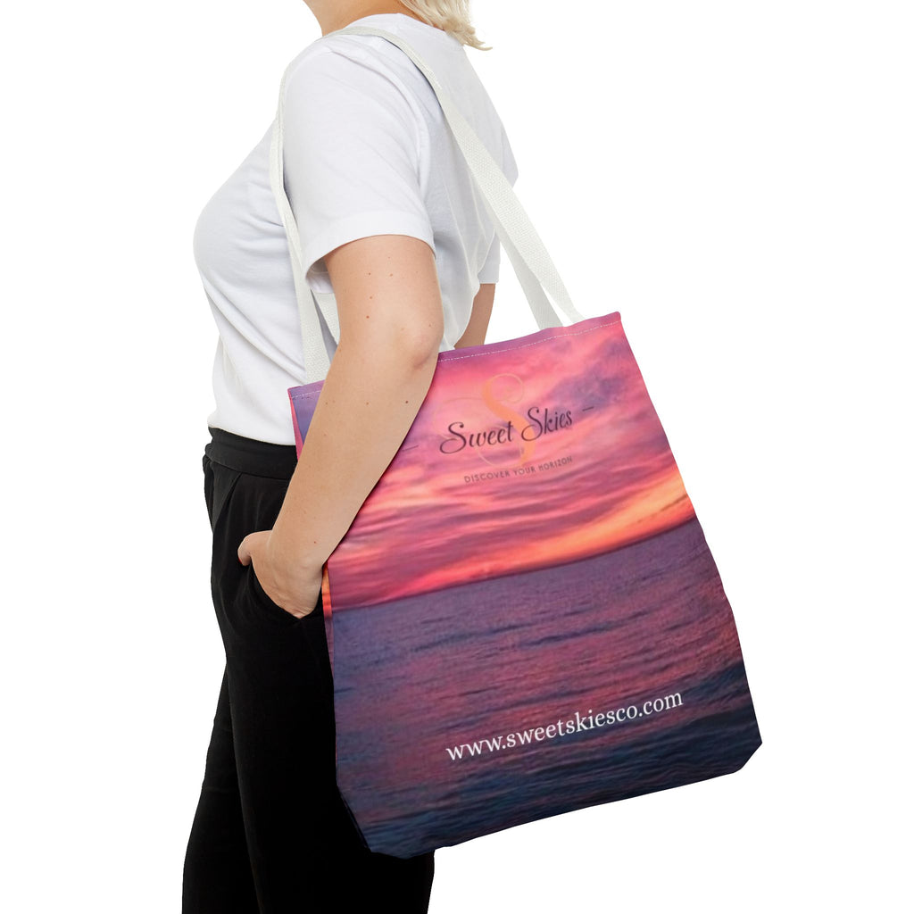 Sunset Beach Tote Bag – "Sweet Skies" Scenic All-Over Print