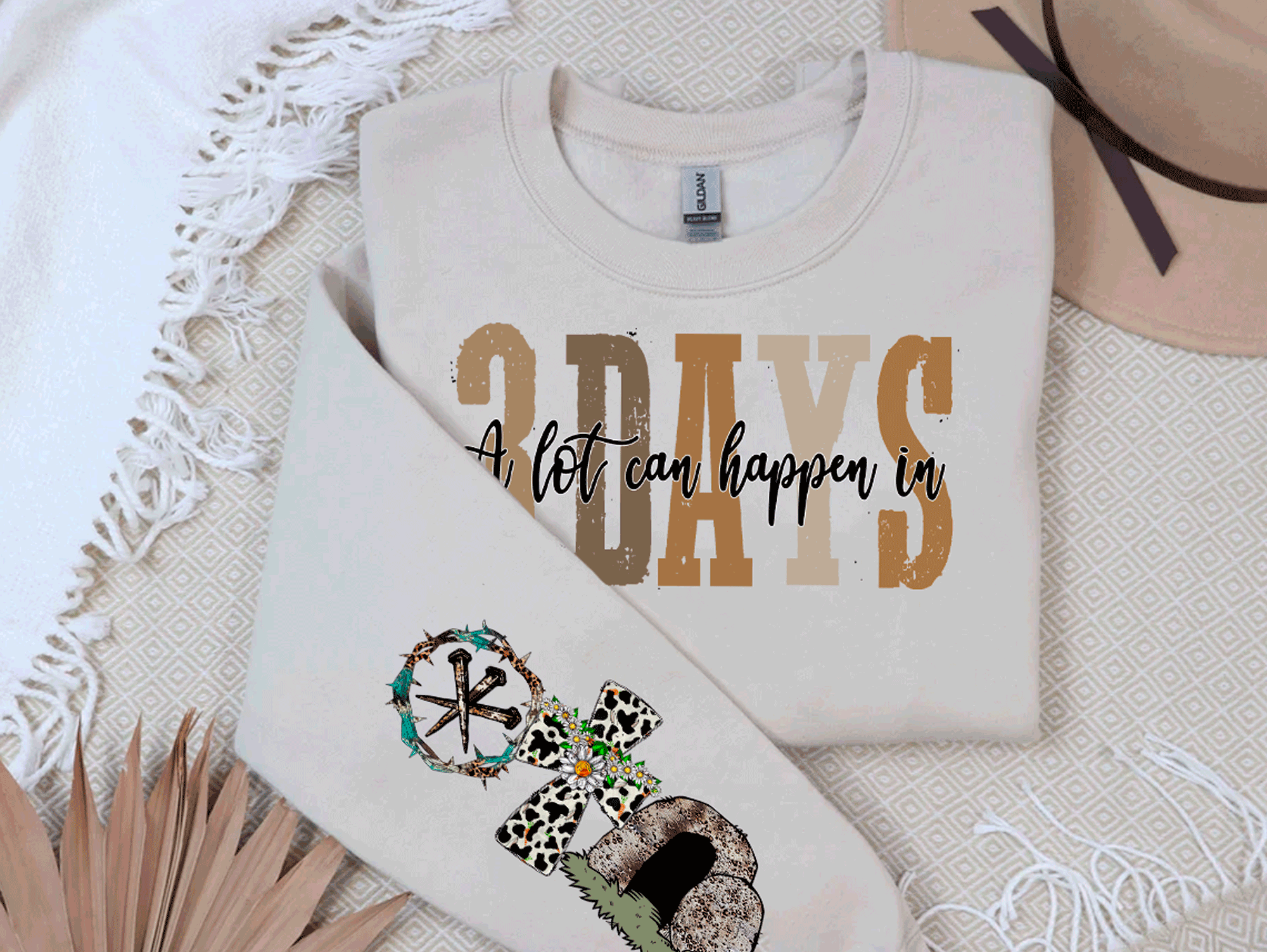 Alot Can Happen in 3 days Easter Sweatshirt