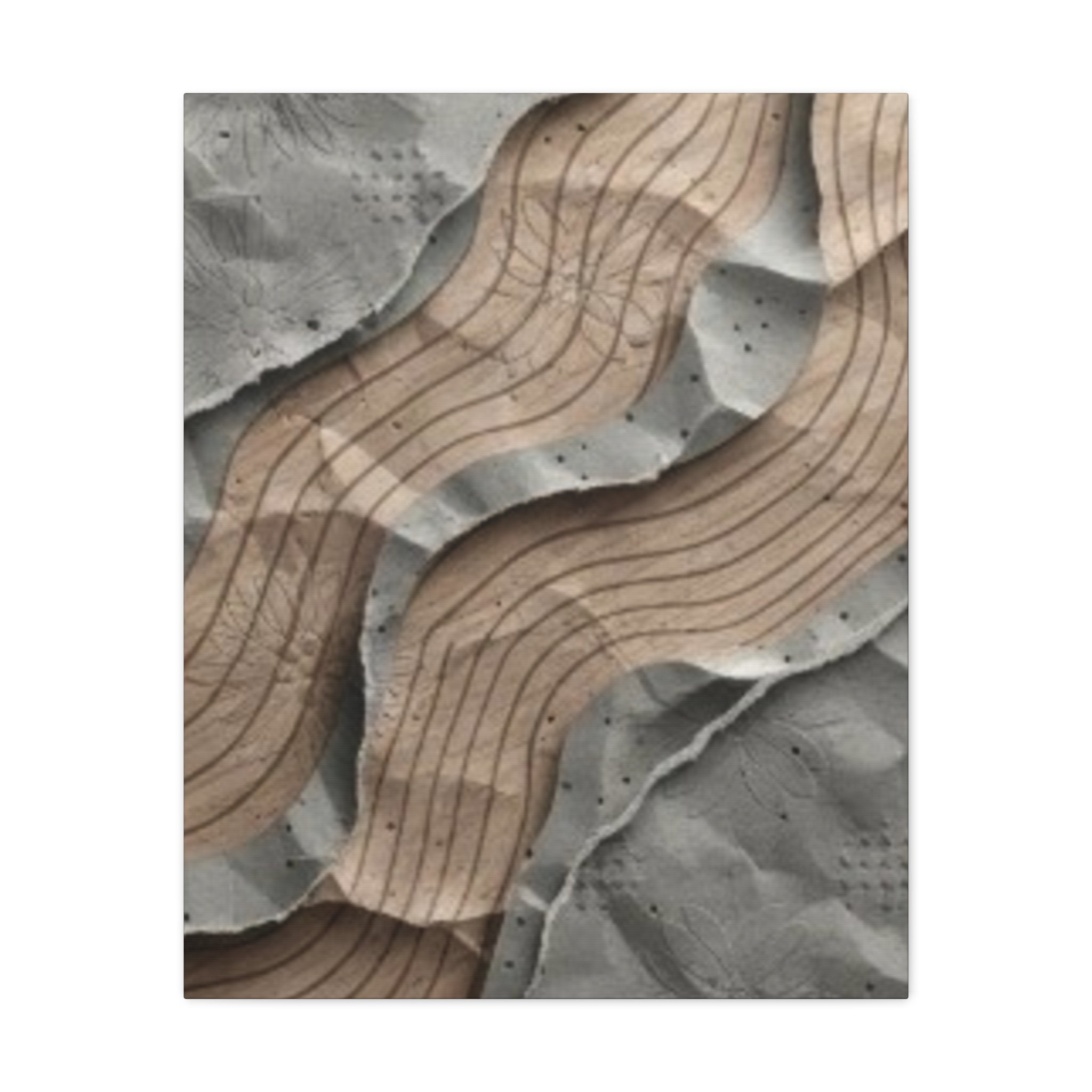 Abstract Textured Waves Matte Canvas Wall Art, Stretched 1.25"
