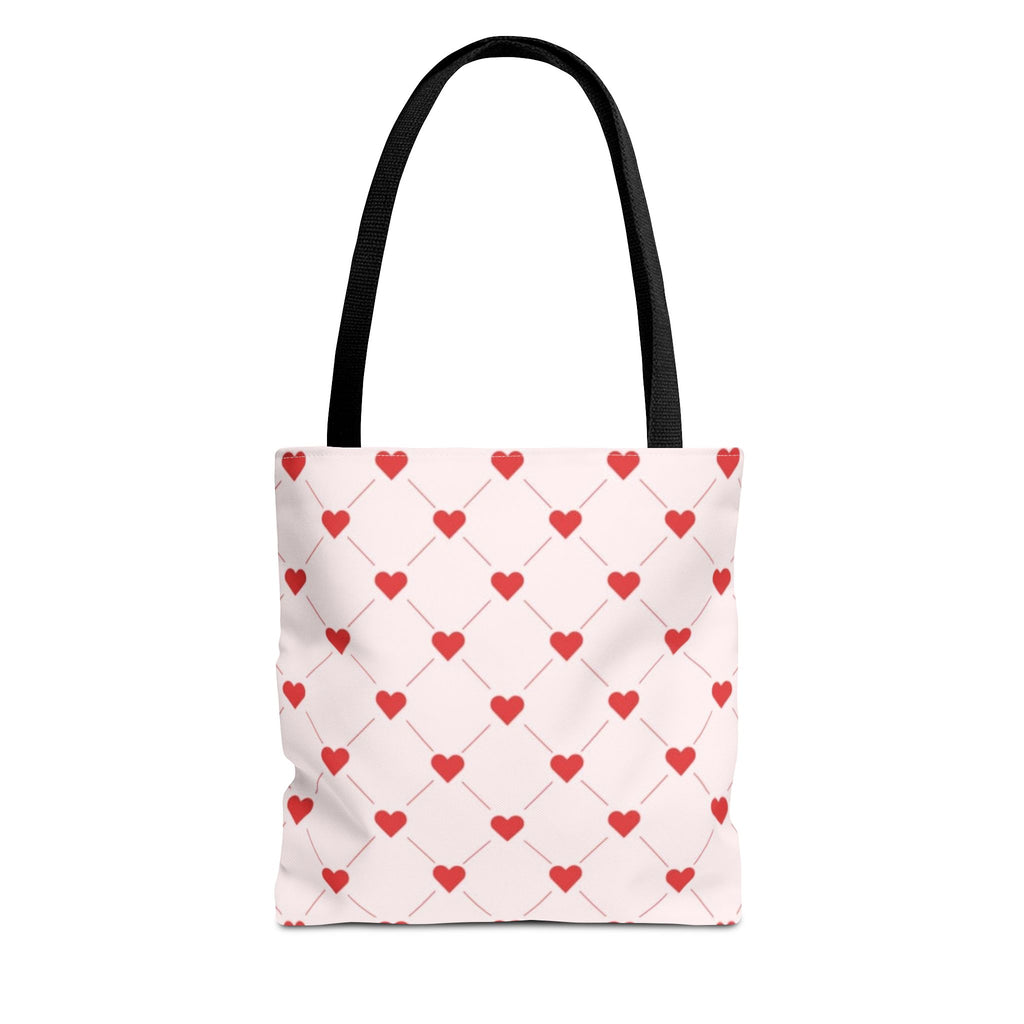 Heart Pattern Tote Bag — Pink Red Valentine Shopper