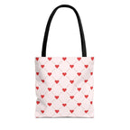 Heart Pattern Tote Bag — Pink Red Valentine Shopper