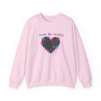 Love Me Gently Grunge Heart Sweatshirt | punk heart design, distressed love