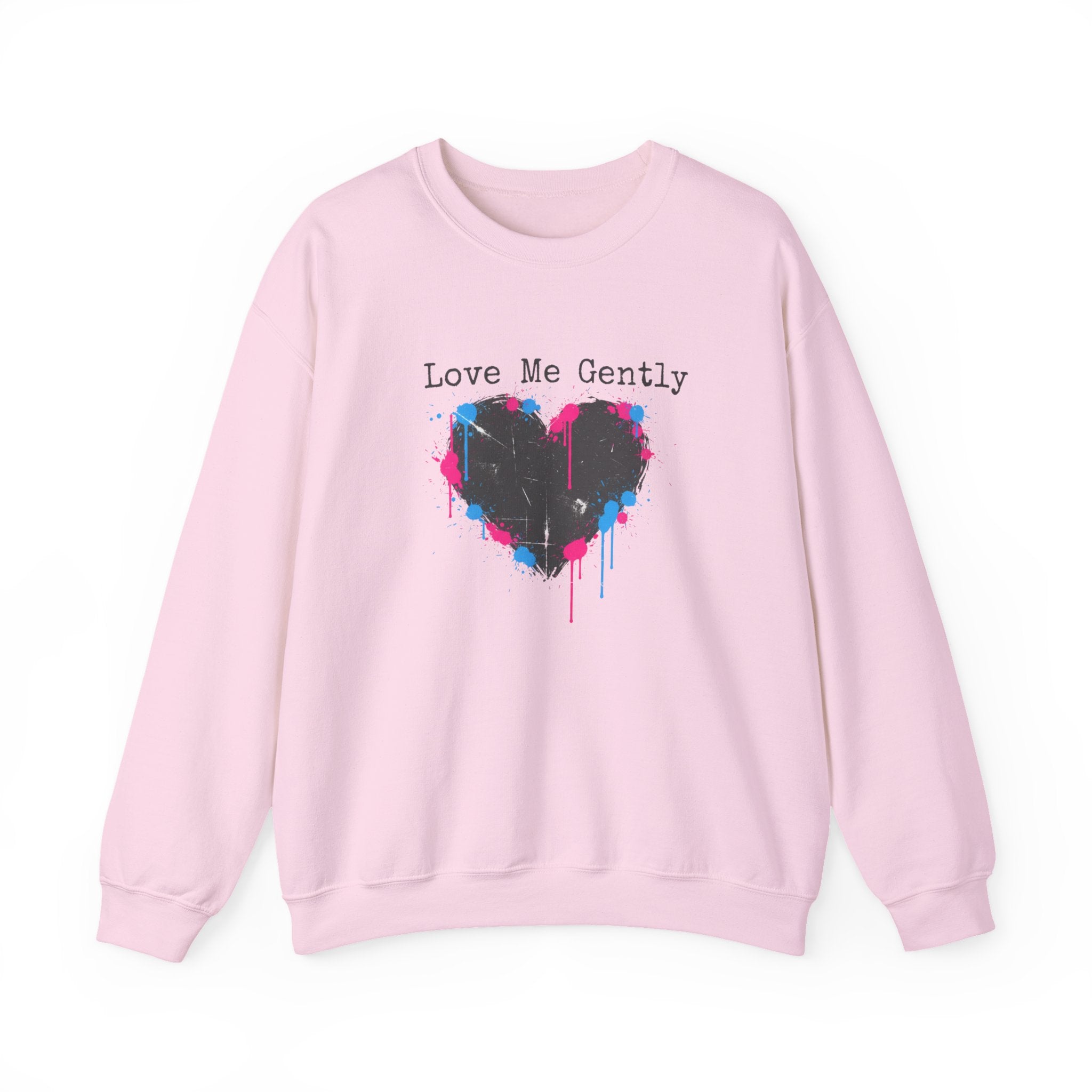 Love Me Gently Grunge Heart Sweatshirt | punk heart design, distressed love